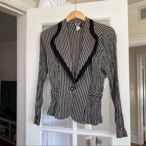 Vintage DJ & Co. Black and White Striped Jacket